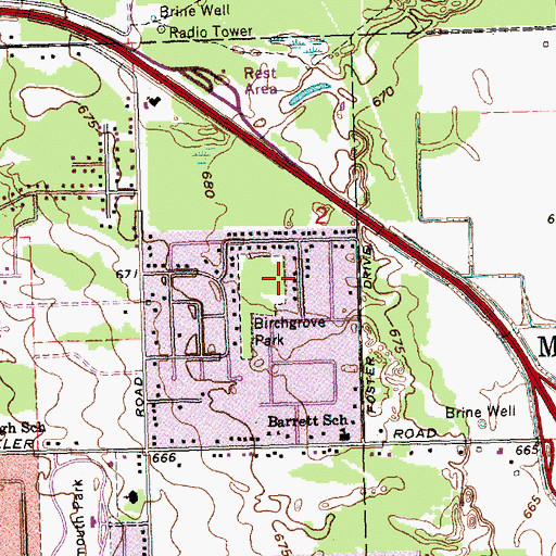 Topographic Map of Kaufman Park, MI