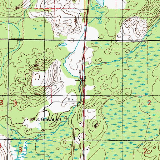 Topographic Map of Bird Creek, MI
