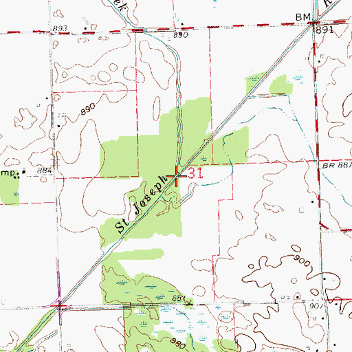 Topographic Map of Bird Creek, MI