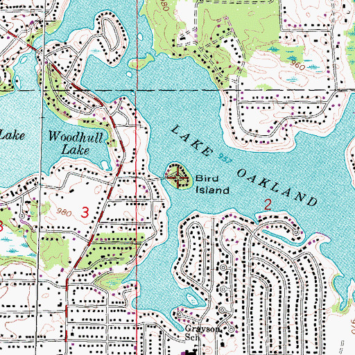 Topographic Map of Bird Island, MI