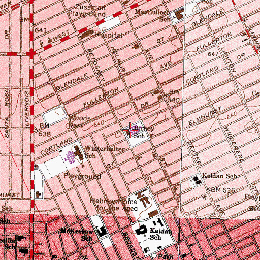 Topographic Map of Birney School, MI