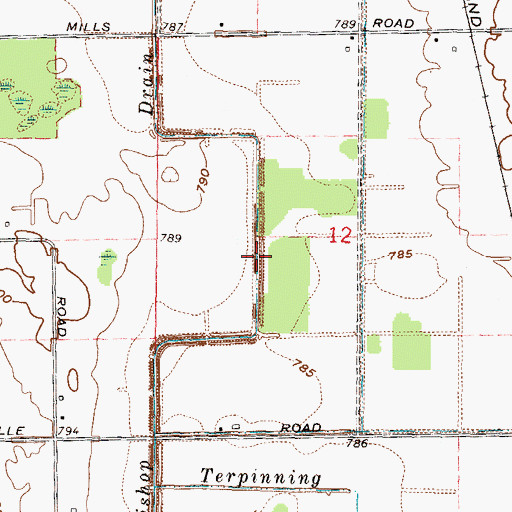 Topographic Map of Bishop Drain, MI