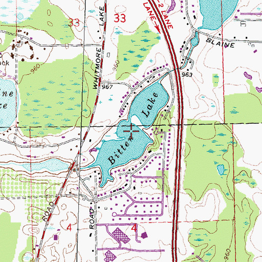 Topographic Map of Bitten Lake, MI