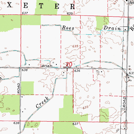 Topographic Map of Bitz Drain, MI