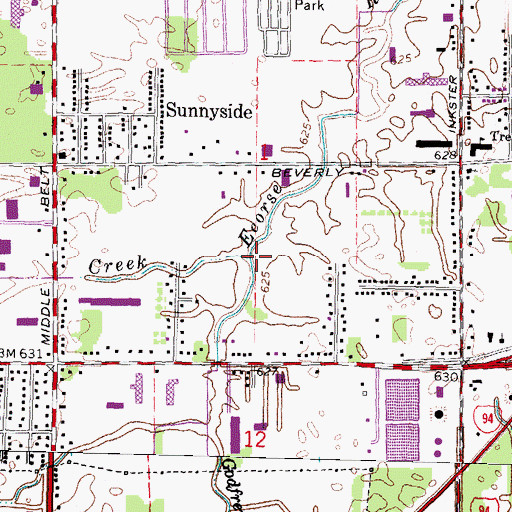 Topographic Map of Black Creek, MI