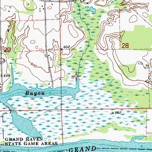 Topographic Map of Black Creek, MI