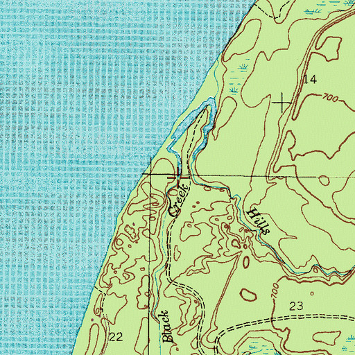 Topographic Map of Black Creek, MI