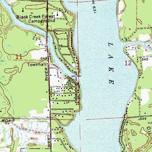 Topographic Map of Black Creek, MI