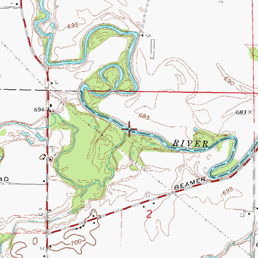 Topographic Map of Black Creek, MI