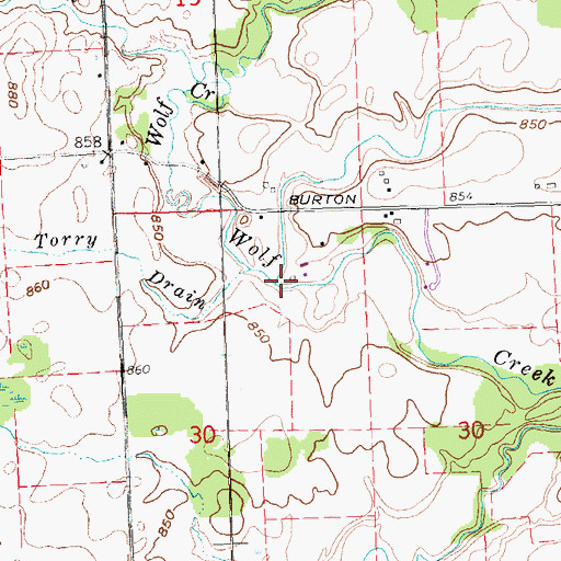 Topographic Map of Black Creek, MI