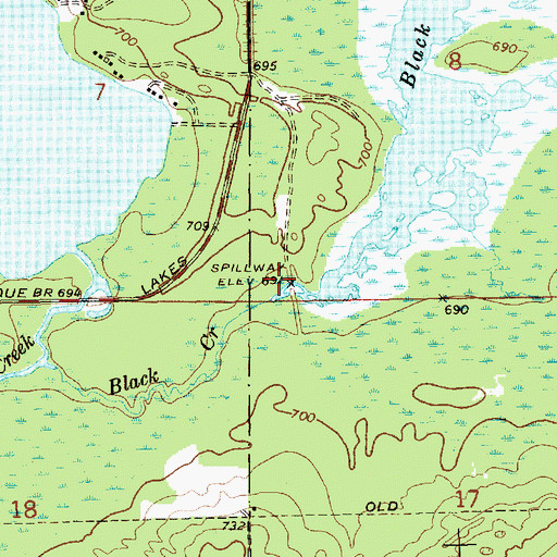 Topographic Map of Black Creek Flooding, MI