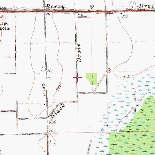 Topographic Map of Black Drain, MI