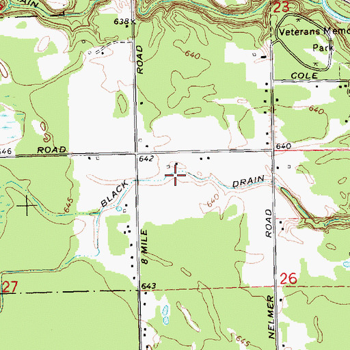Topographic Map of Black Drain, MI