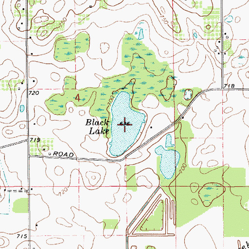 Topographic Map of Black Lake, MI