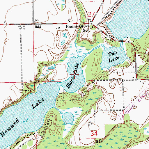 Topographic Map of Black Lake, MI
