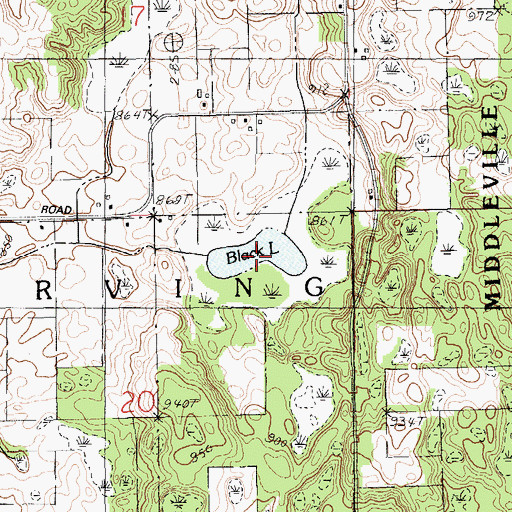 Topographic Map of Black Lake, MI