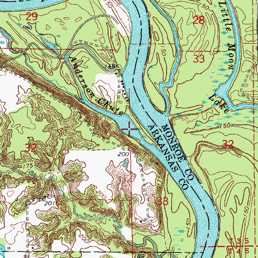 Topographic Map of Anderson Bay, AR