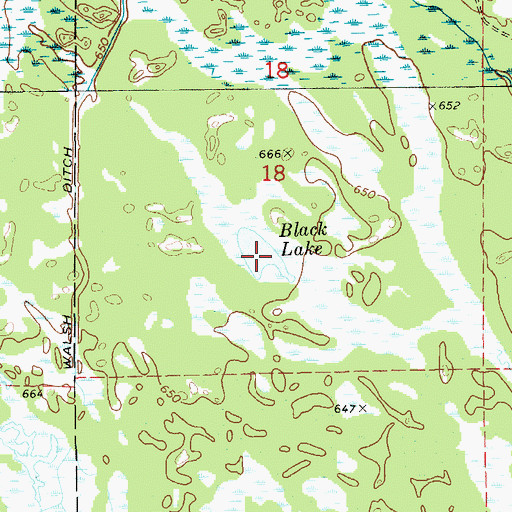 Topographic Map of Black Lake, MI