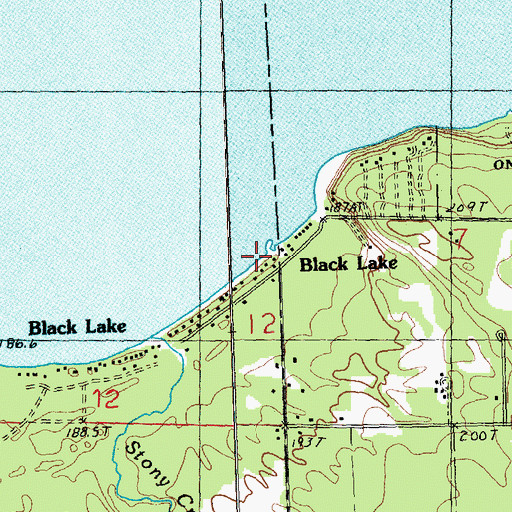 Topographic Map of Black Lake, MI