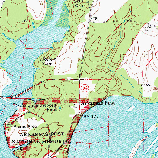 Topographic Map of Arkansas (historical), AR