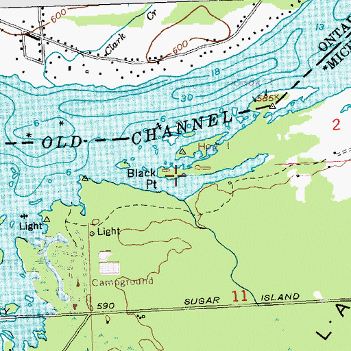 Topographic Map of Black Point, MI