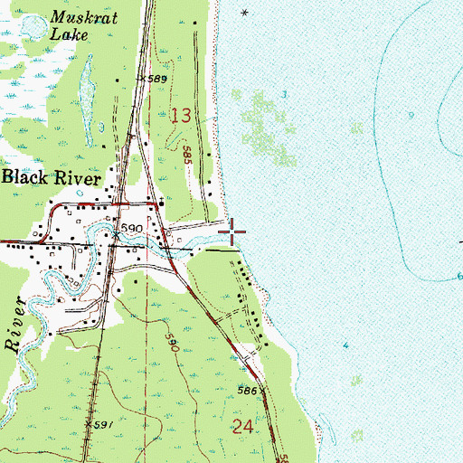Topographic Map of Black River, MI