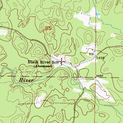 Topographic Map of Black River School (historical), MI