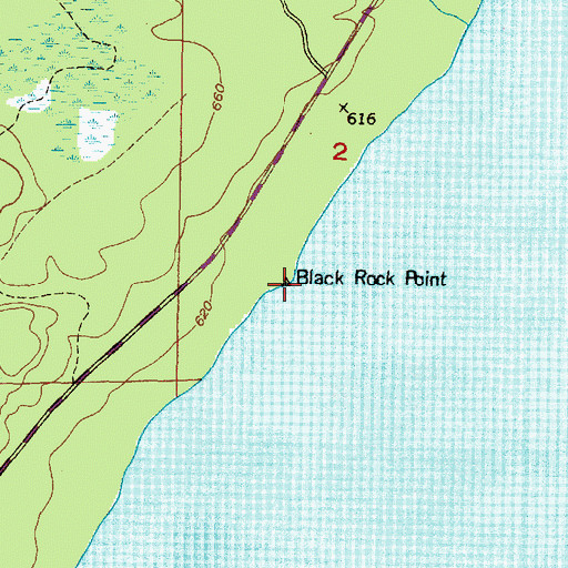 Topographic Map of Black Rock Point, MI