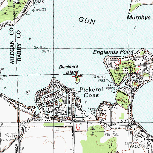 Topographic Map of Blackbird Island, MI