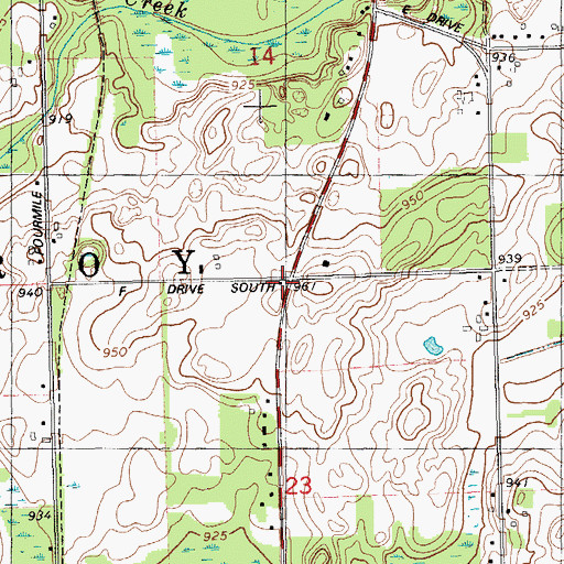 Topographic Map of Blackett School, MI