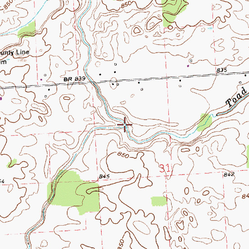 Topographic Map of Blanchard Drain, MI