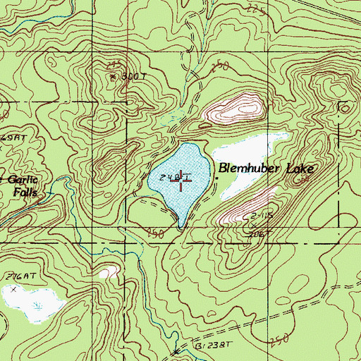 Topographic Map of Blemhuber Lake, MI