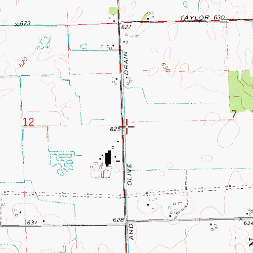 Topographic Map of Blendon and Olive Drain, MI