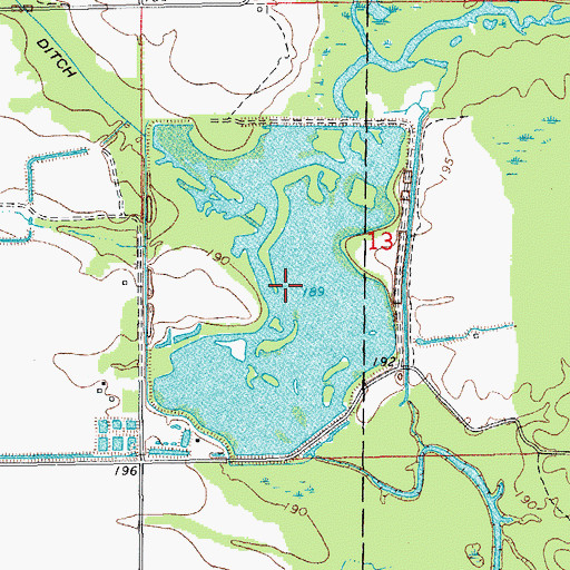 Topographic Map of Bennett Reservoir, AR