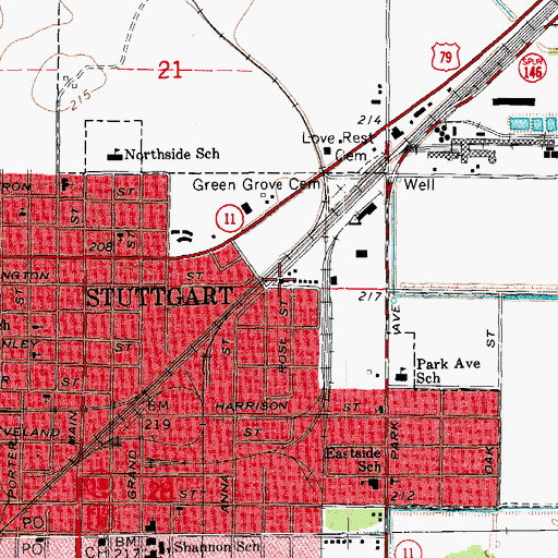 Topographic Map of Benton Temple of God, AR