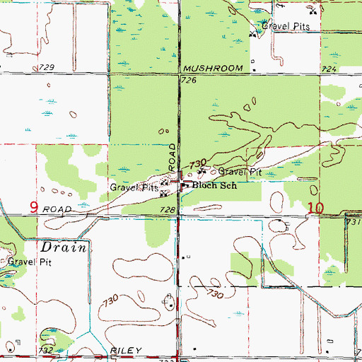 Topographic Map of Bloch School, MI