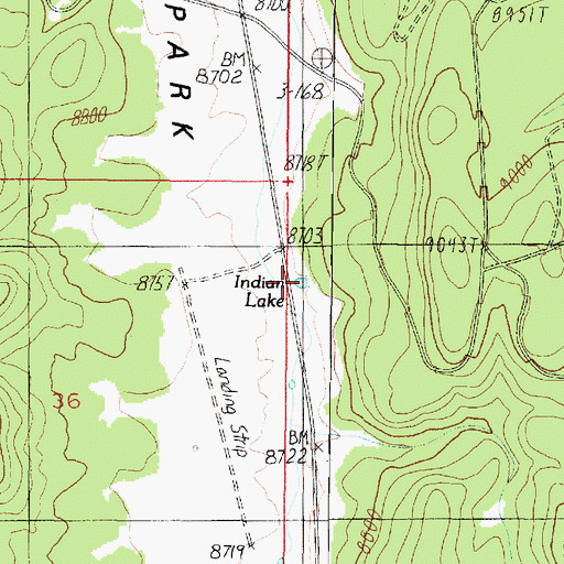 Topographic Map of Indian Lake, AZ