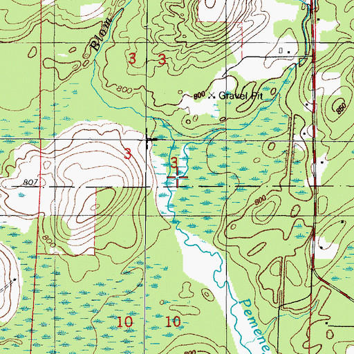 Topographic Map of Blom Creek, MI