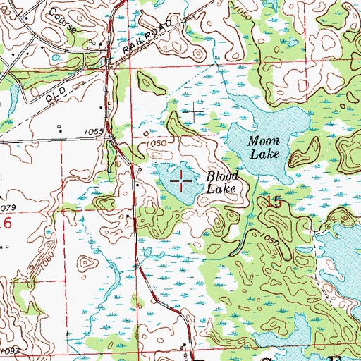 Topographic Map of Blood Lake, MI