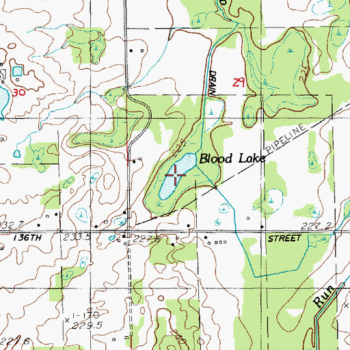Topographic Map of Blood Lake, MI