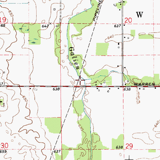 Topographic Map of Blue Jay Creek, MI