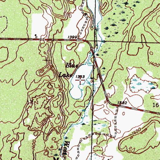 Topographic Map of Blue Lake, MI