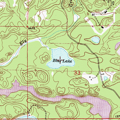 Topographic Map of Blue Lake, MI