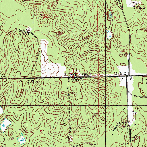 Topographic Map of Blue Lake School, MI