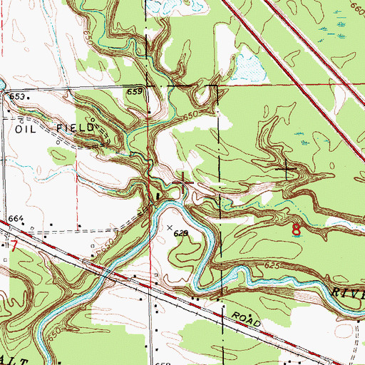 Topographic Map of Bluff Creek, MI