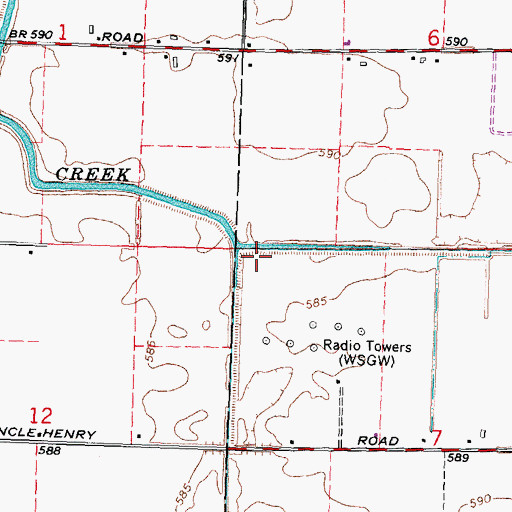 Topographic Map of Blumfield Creek, MI