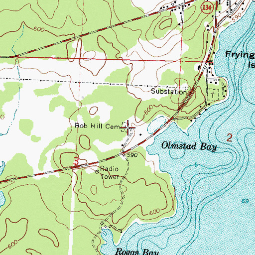 Topographic Map of Bob Hill Cemetery, MI