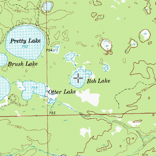 Topographic Map of Bob Lake, MI