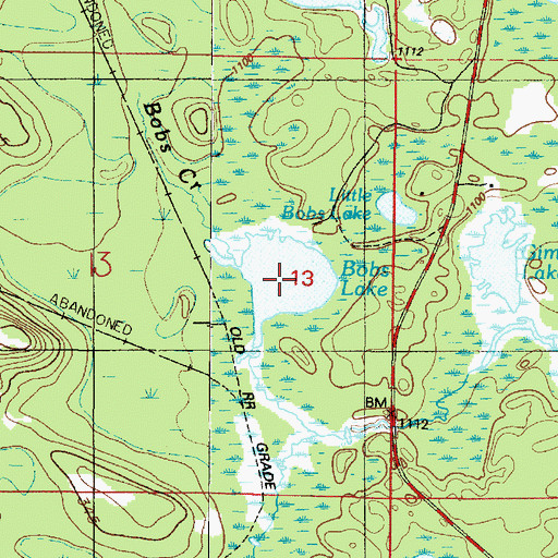 Topographic Map of Bobs Lake, MI