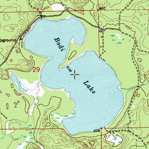 Topographic Map of Bodi Lake, MI